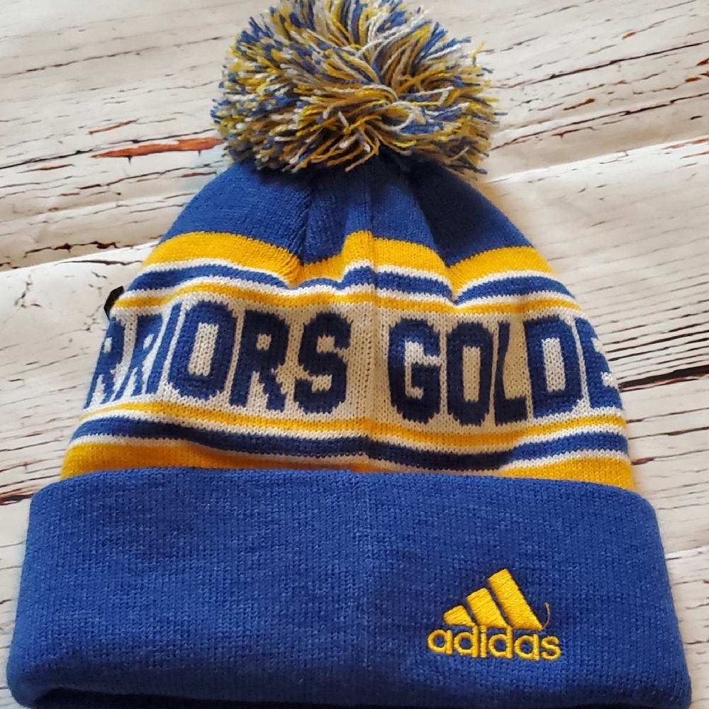 🆕️ ADIDAS NBA WARRIORS KIDS BEANIE 💙💛 - Picture 3 of 6